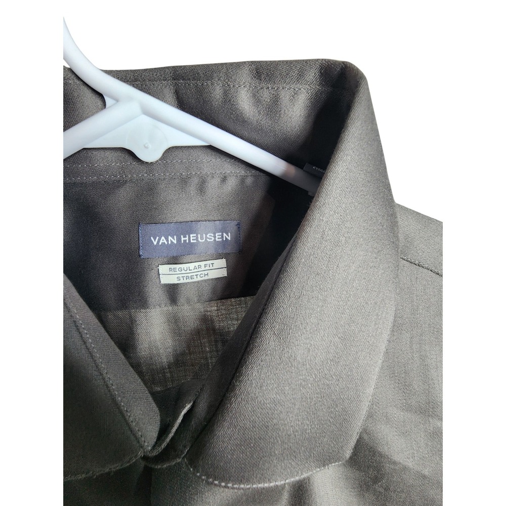 Van Heusen Mens Regular Fit Stretch Dress Shirt Storm Grey 15.5 32/33 20F6508071 - Picture 3 of 5